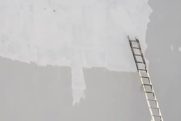 Exterior painting in Birmingham: ladder against a freshly primed wall